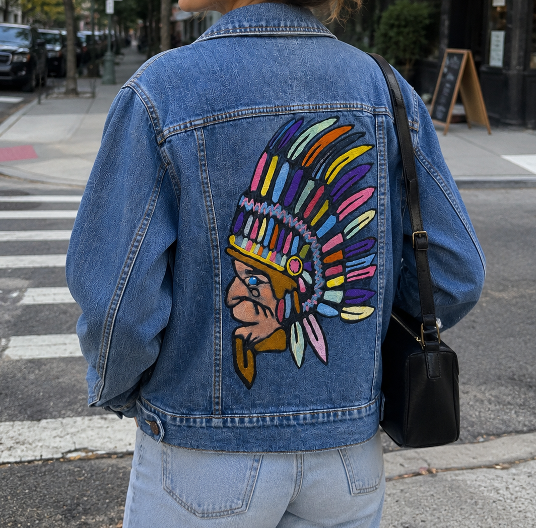 Loola Hand-Painted Denim Jacket
