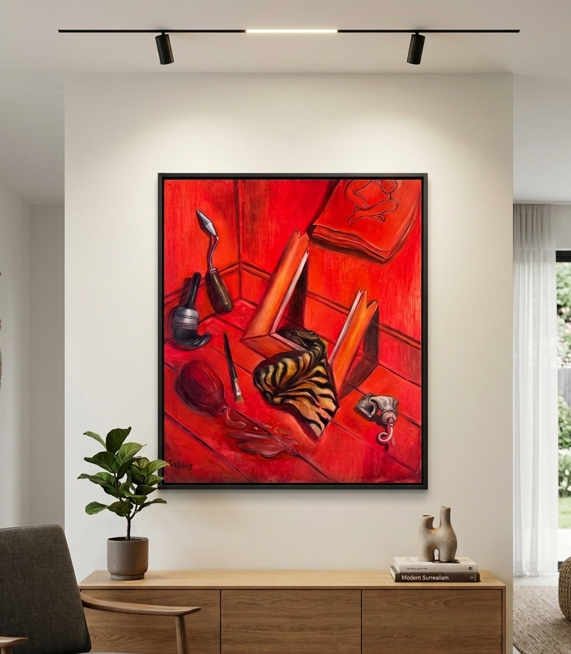 RED - Adrian Collins Oil Painting Original