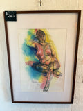 Framed Adrian Collins Original Charcoal