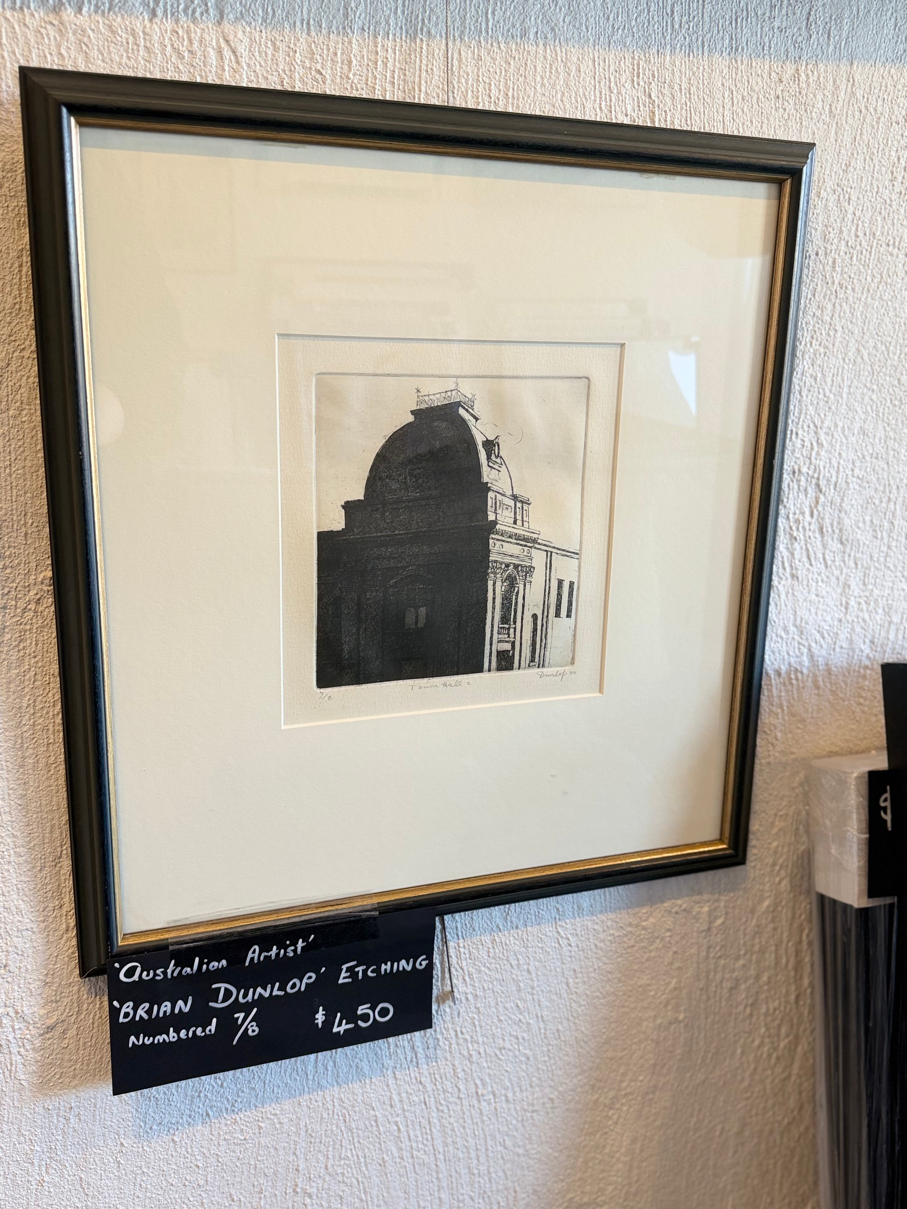 'Australian Artist' 'BRIAN DUNLOP' ETCHING Numbered 7/8